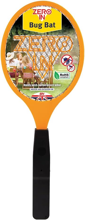 Zero In Bug Bat Battery Powered Kills Flying Insects on Contact, Suitable for Indoor and Outdoor Use, Color Assorted, (Packaging May Vary)