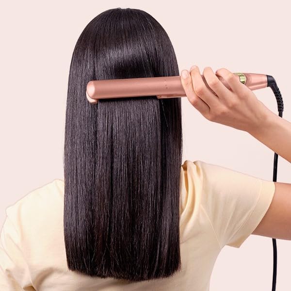 BaByliss Rose Gold Hair Straighteners - Ceramic Plates for Smooth Styling, Multi-Voltage Worldwide use, Ultra-Fast 15 Second Heat Up, 3 Heat Settings Up to 235°C, 2598BU