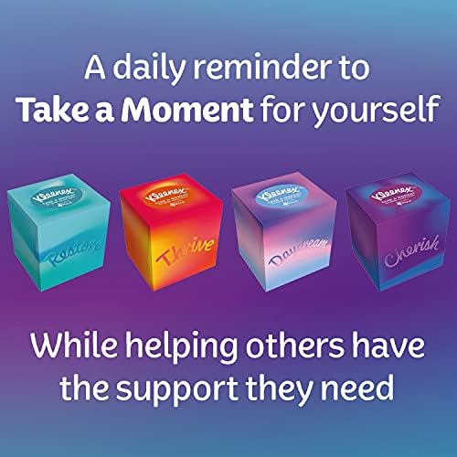Kleenex® Take a Moment Collection Tissues - 12 Cube Tissue Boxes - in Aid of Mind - Contains 4 Different Designs