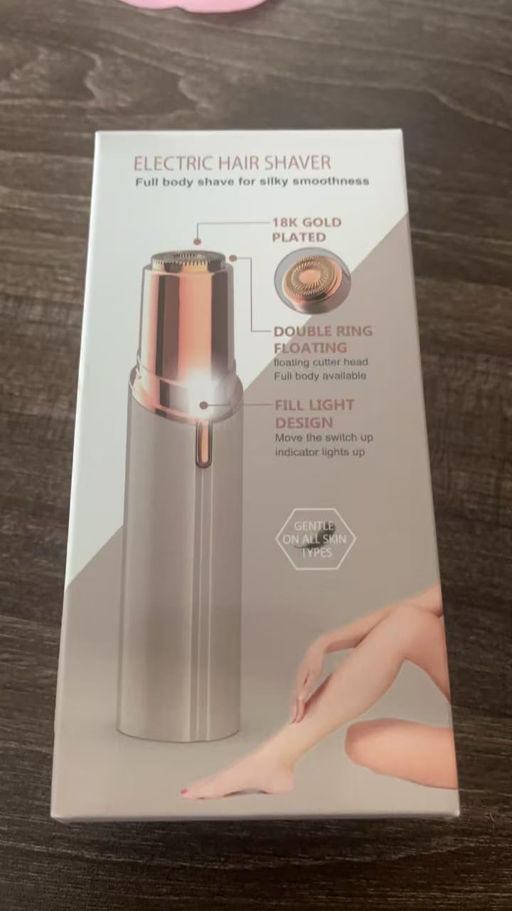 Vexloria Facial Hair Remover for Women, Face Hair Trimmer, Rechargeable Women's Facial Shaver, Painless Lady Shavers for Women for Face Hair, Upper Lips, Peach Fuzz, Bikini Body-White