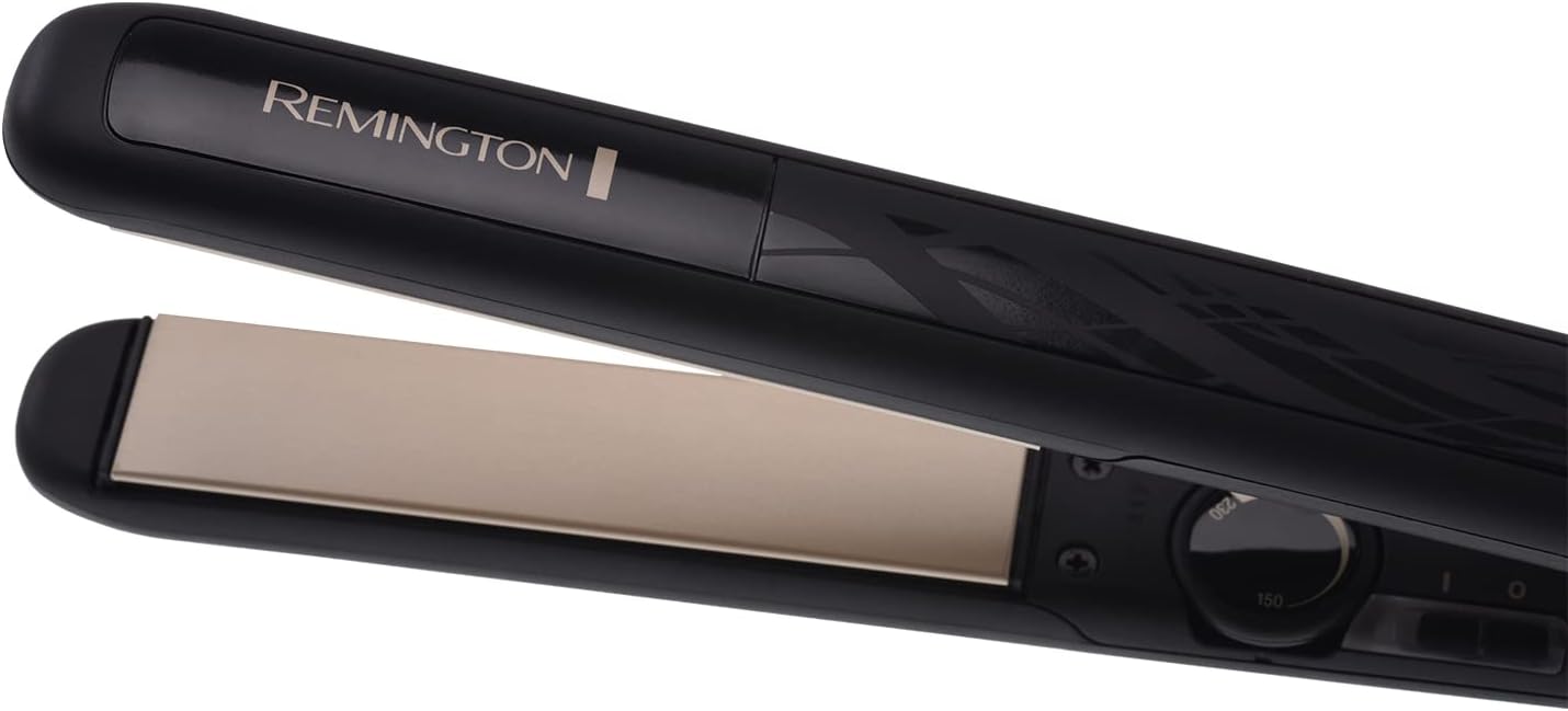 Remington Ceramic Hair Straightener - Slim longer length 110mm floating plates with Anti-static/Tourmaline Ionic coating for smooth glide, Fast 15 second heat up, Heat proof pouch, Up to 230°C, S3500
