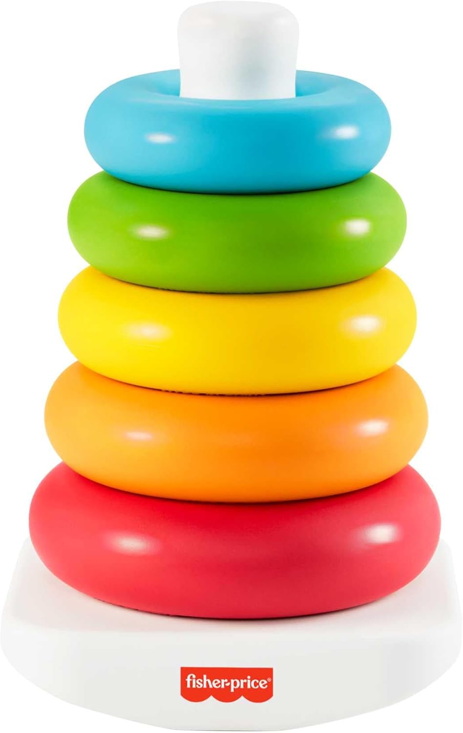 Fisher-Price Rock-a-Stack Baby Toy, Classic Roly-Poly Ring Stacking Toy for Infants and Toddlers, Made From Plant-Based Materials, HPY92