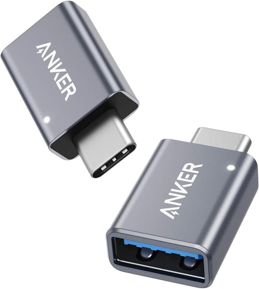 Anker USB to USB C Adapter (2 Pack), High-Speed Data Transfer, USB-C to USB 3.0 Female Adapter for MacBook Pro 2020, iPad Pro 2020, Samsung Notebook 9, Dell XPS and More Type C Devices