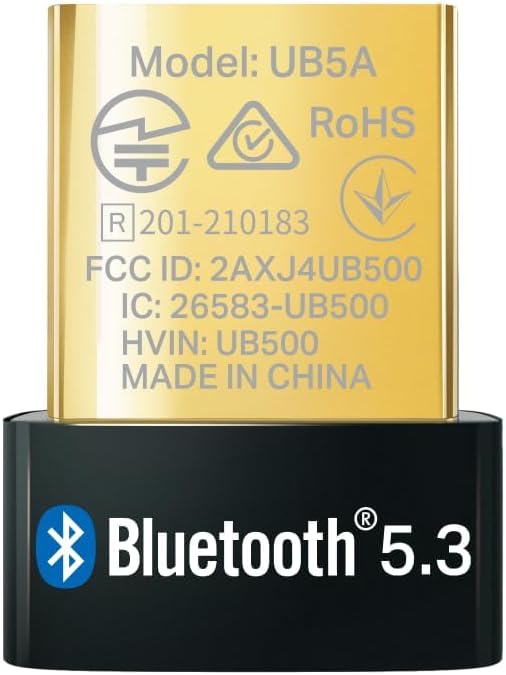 TP-Link UB5A Nano Bluetooth 5.3 USB Adapter for Multiple Devices, Long Range Bluetooth Adapter Compatible with Win 11/10/8.1/7, Dongle/Receiver, Plug & Play