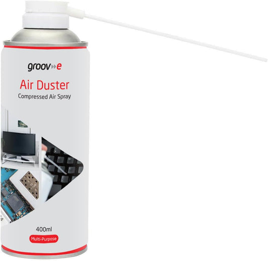 Groov-e Air Duster Can - Compressed Air Cleaner for PC, Canned Air Spray, Can Dust Cleaner for Keyboards and Electronics - Extension Straw, 400ml