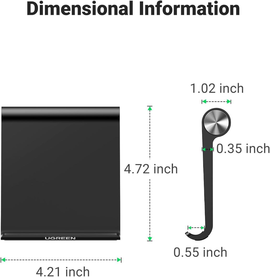 UGREEN iPad Stand Tablet Desk Holder Foldable Adjustable Portable Travel Mount Video Call Compatible with iPad Pro 13 2024 12.9 11/Air/Mini/10th 10.9,iPhone 16 15,Galaxy Tab A8 A9+,Surface Go(Black)