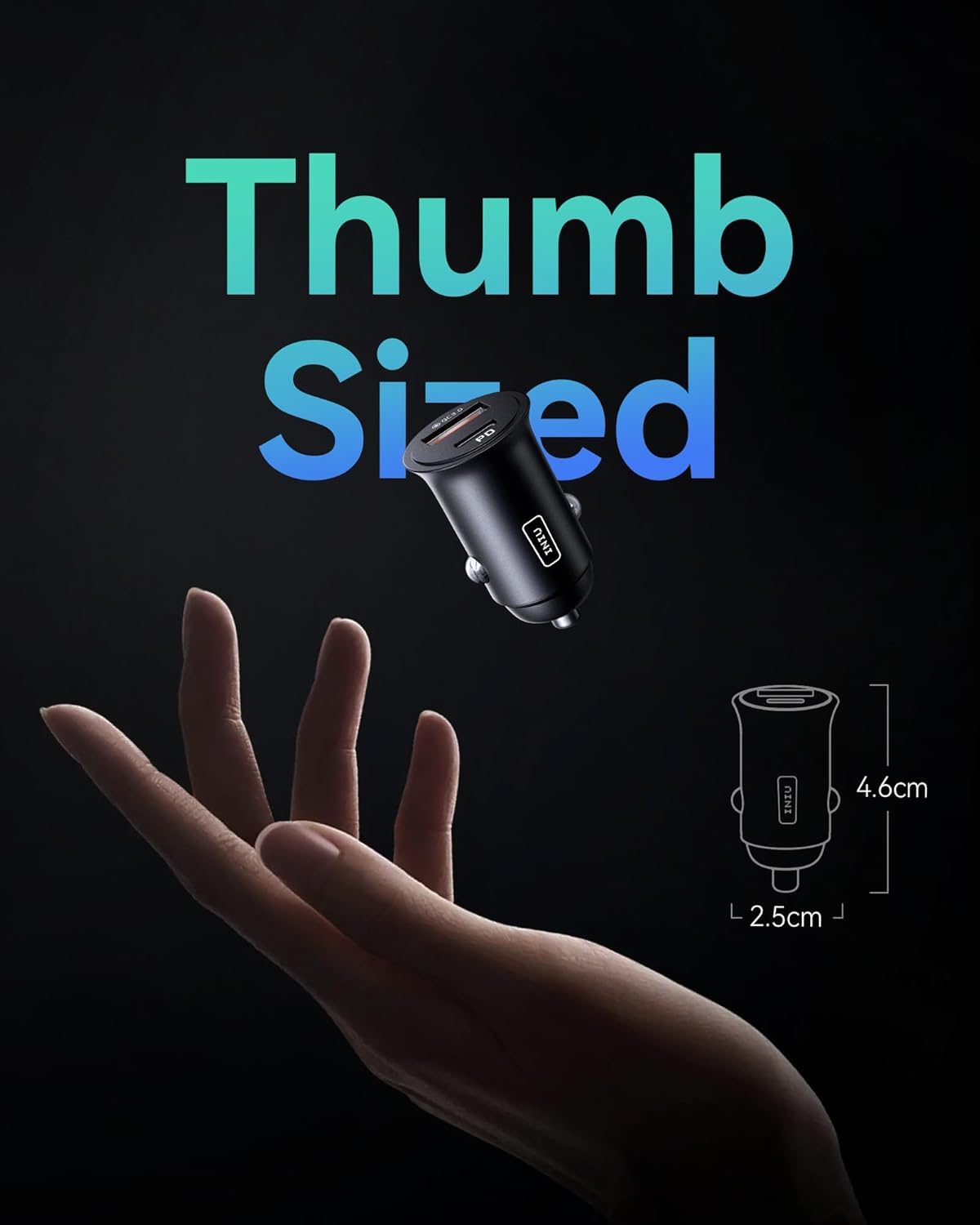 INIU Car Charger, Cigarette Lighter USB Charger Total 60W [USB C 30W+USB A 30W] 12V USB Socket, PD3.0 Fast Charge Car Phone Charger Metal Adapter for iPhone 16 15 14 13 12 Pro Max iPad Samsung Google