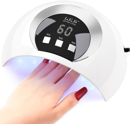 54W UV Nail Lamp with Timer & Auto Sensor – Portable Nail Dryer with LCD Screen and USB Plug for Gel Nails