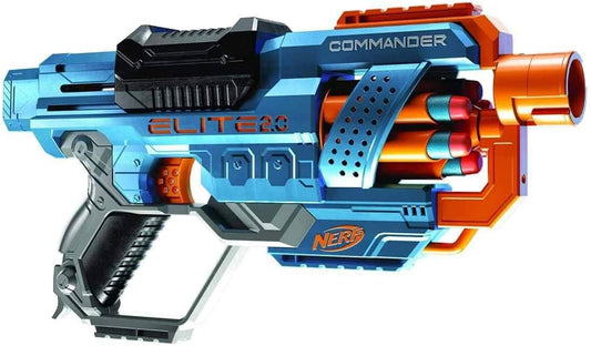 Nerf Elite 2.0 Commander RD-6 Blaster Toy for 8+ Year Old Kids, Dart Launcher with 12 Nerf Elite Foam Darts and a 6-Dart Rotating Drum