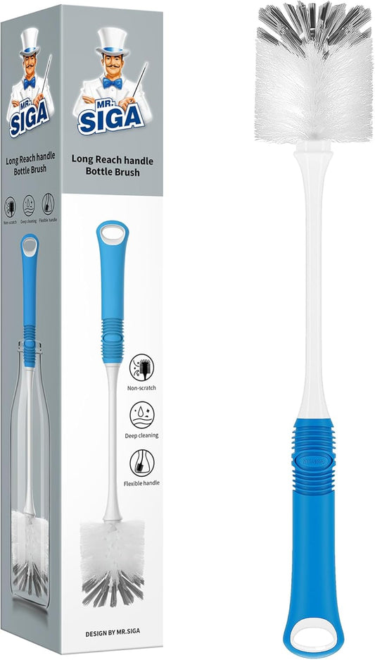 MR.SIGA Long Handle Bottle Brush, Bottle Cleaner Brush Head Size 5.5centimeter(2.2inch)