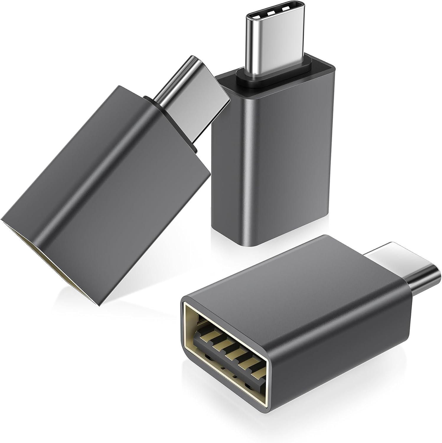 BASESAILOR USB C to USB Adapter 3 Pack,USBC Male to USB A Female 3.0 OTG Adapter,Type C Thunderbolt 4 5 Converter for iMac,MacBook Pro,Apple iPhone 16 16e 15,iPad 10 11 A16 Air 7,Samsung Galaxy S25