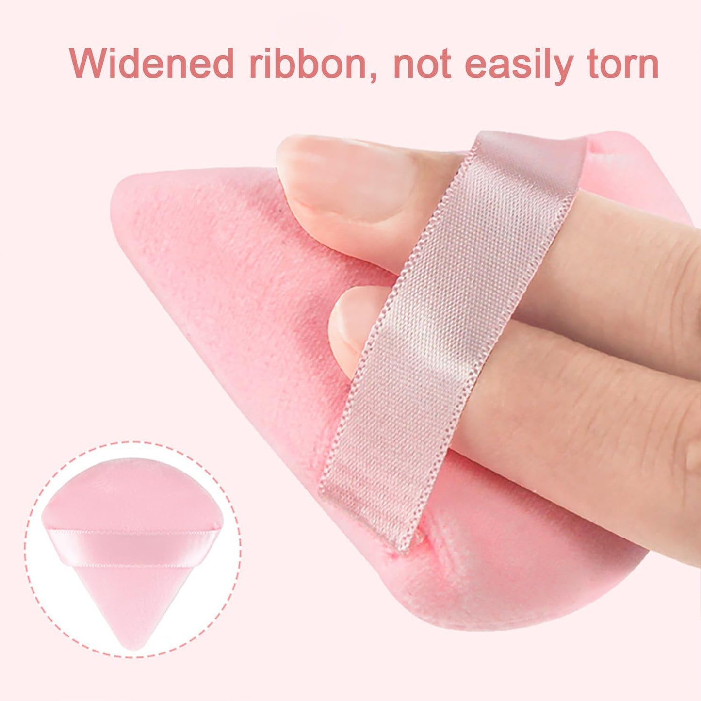 8 Pcs Powder Puff Face Triangle,2 Colors Face Makeup Puff Wet Dry Dual-Use,Face Powder Puff for Under Eye Makeup Applicator(Pink&Black)