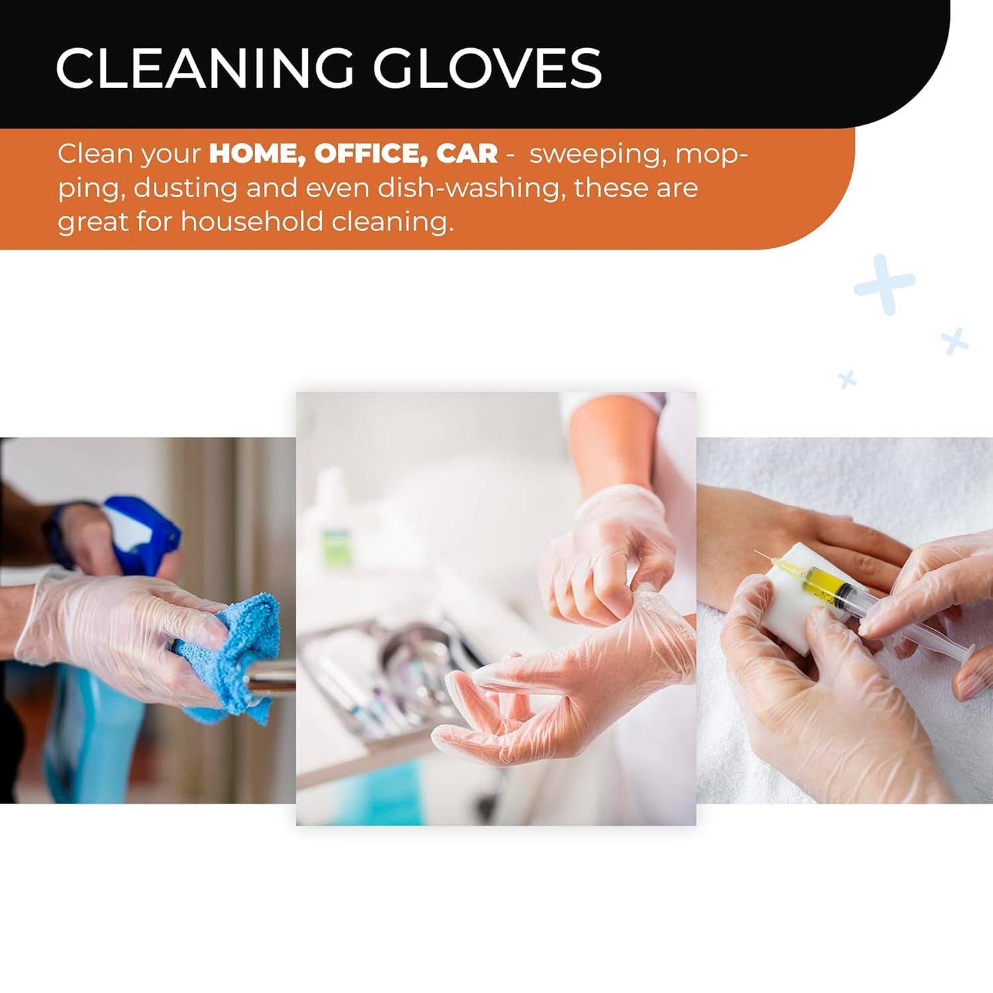 K-MART Clear Vinyl Gloves, packaging may vary - 100 Count - Clear (100, Medium)