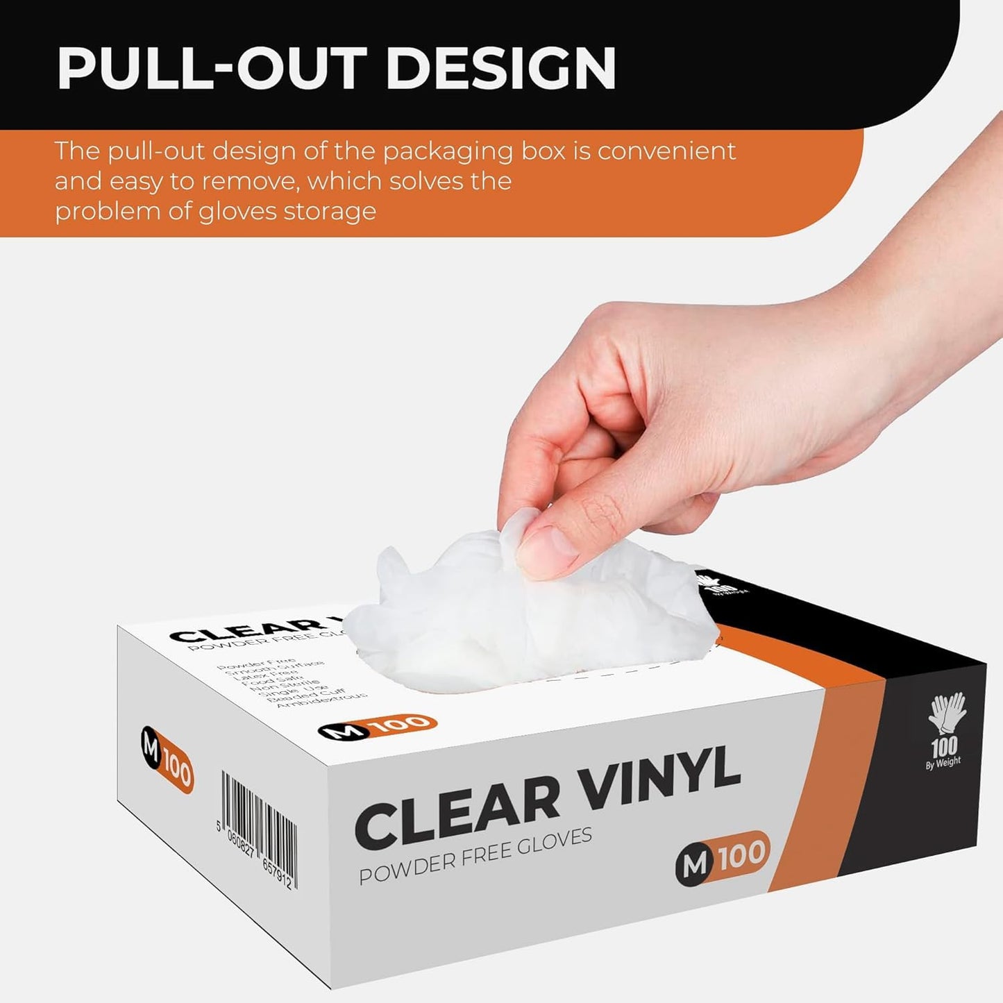 K-MART Clear Vinyl Gloves, packaging may vary - 100 Count - Clear (100, Medium)