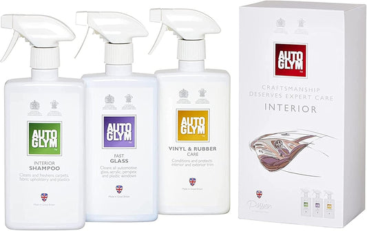 Autoglym The Collection - Perfect Interiors -- The Ideal Car Cleaning Kit That Includes Interior Shampoo, Fast Glass, and Vinyl & Rubber Care