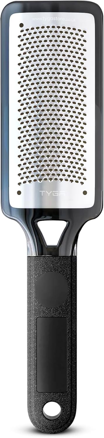 TYGA Foot Rasp Foot File and Callus Remover - Pedicure Tool for Dead Skin Removal, Feet Hard Skin Remover, Foot Scraper, Can Be Used on Both Wet and Dry Feet, Surgical Grade Stainless Steel File.
