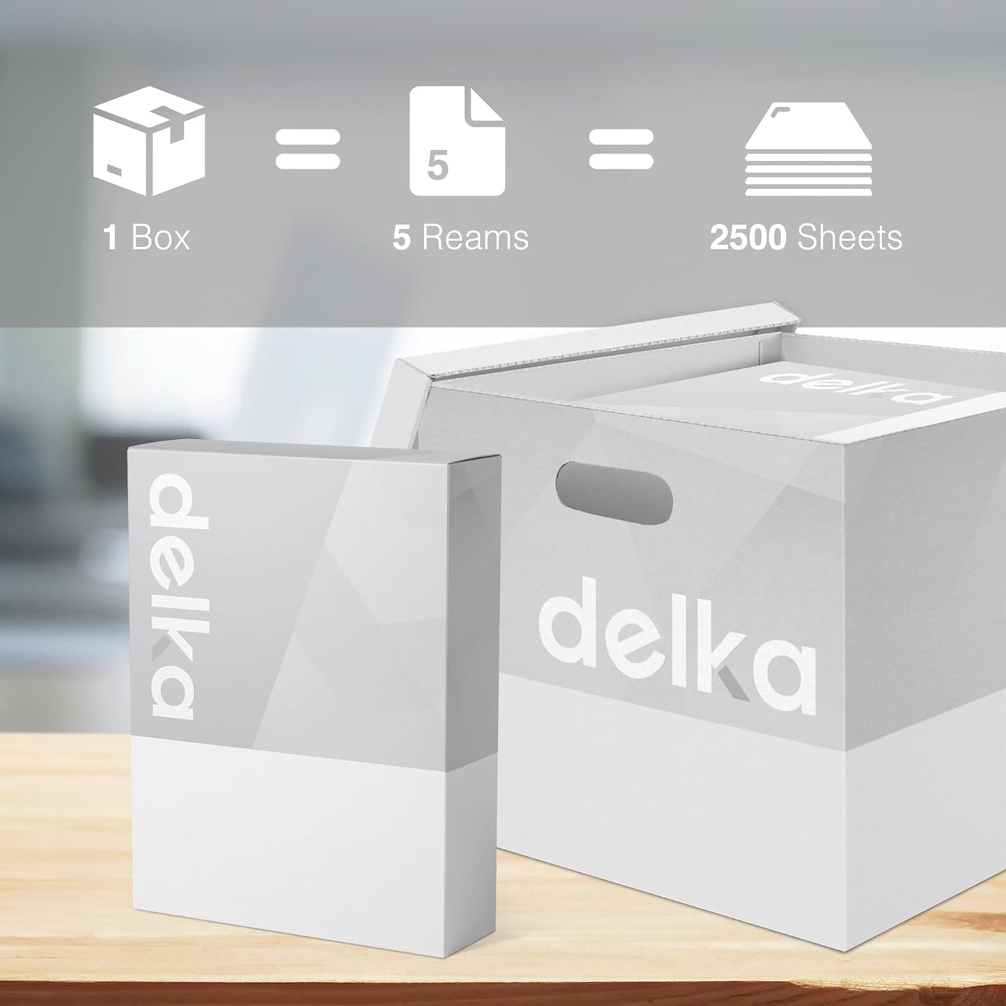 delka Multi-Purpose A4 Printer Paper, 75gsm A4 Paper, 2 Ream, 1000 Sheets, White