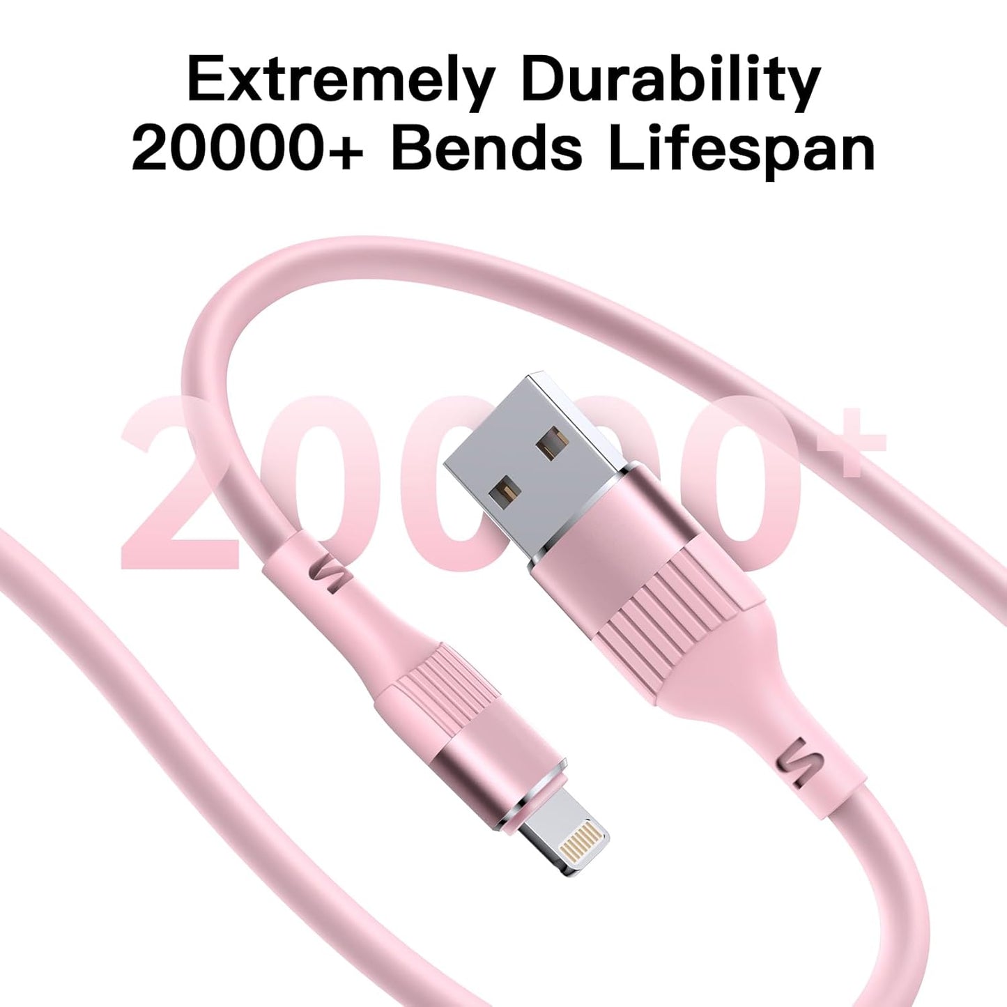 Ankoda iPhone Charger Cable,4Pack 3FT/1M MFi Certified iPhone Fast Charging Cable TPE USB to Lightning Cable Compatible with iPhone 14 13 12 11 Pro Max XR XS X 8 7 6 Plus 5 5S SE