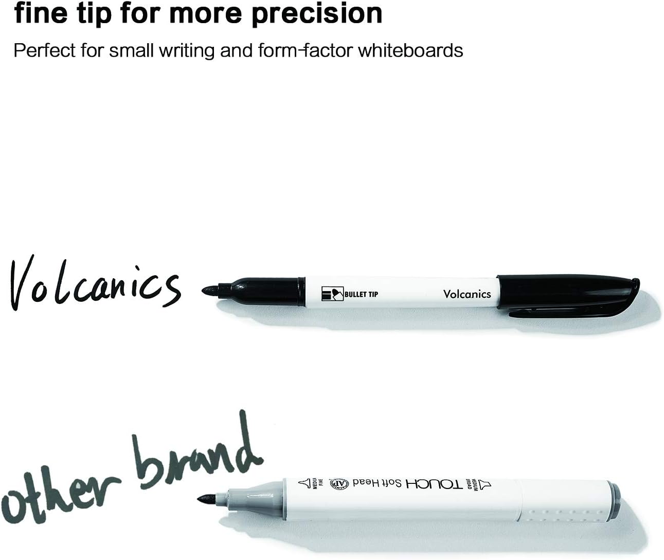 Volcanics Black Whiteboard Pens Dry Erase Marker with Low Odour Fine Tip Pack of 30