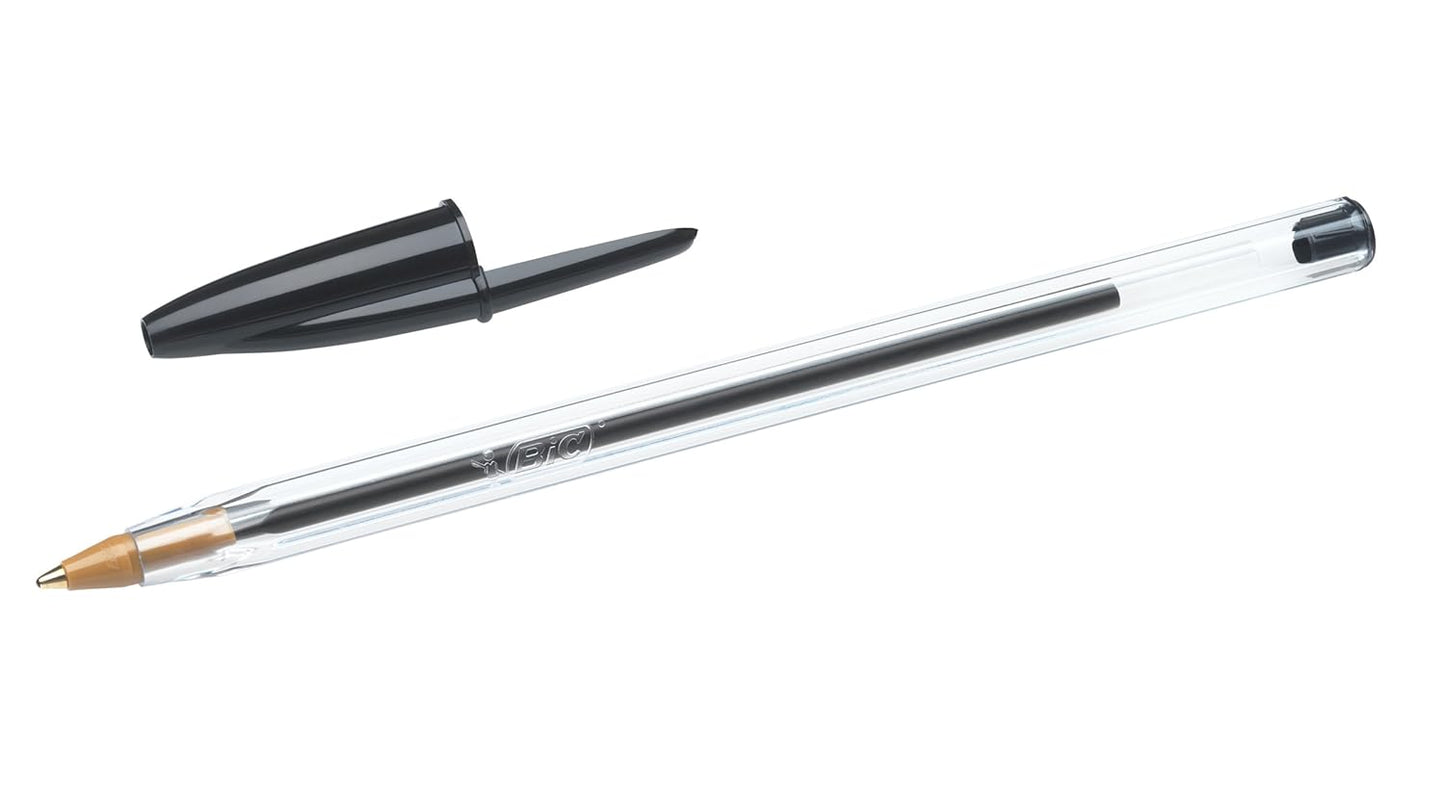 BIC Cristal Original Ballpoint , Comfortable Biro Pens, Medium Point (1.0mm), Assorted Colours, Pack of 10