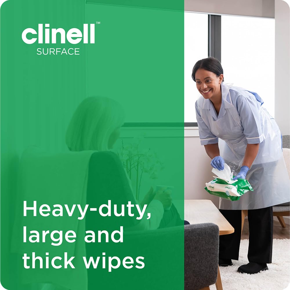 Clinell Universal Cleaning and Disinfectant Wipes for Surfaces - Pack of 200 Regular Wipes - Multi-Purpose, Kills 99.99% of Germs, Effective from 10 Seconds