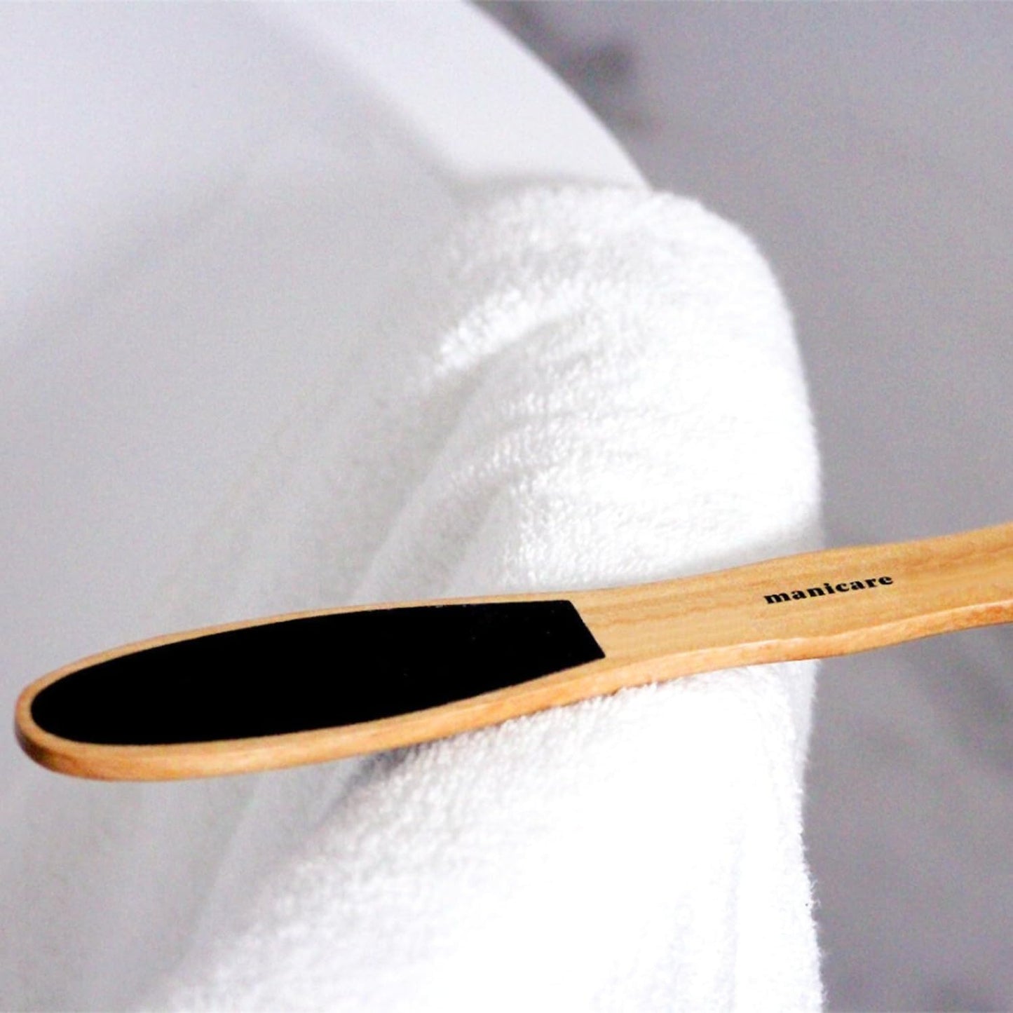 Manicare Smoothing Wooden Foot File, Double Sided To Exfoliate And Remove Dry Dead Skin, Eliminates Corns And Calluses, Pedicure Tool For Super Soft Feet, Natural Foot Scraper With Wood Handle