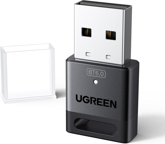 UGREEN Bluetooth 6.0 Adapter PC, USB Bluetooth Dongle for PC Windows 11/10/8.1, EDR & BLE Modes, Long Range, Plug & Play, Mini-Sized, for Controller, Headphone, Keyboard, Mouse etc.