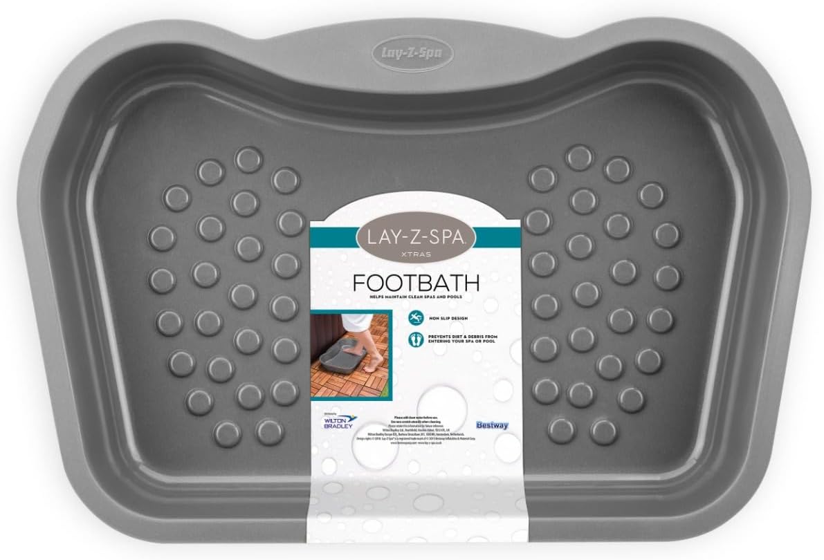 Lay-Z-Spa Foot Bath Tray Accessory for Hot Tubs and Spa Pools, Non Slip, Heavy Duty Design, BWA0011, Grey, 21.34 x 14.17 x 3.54 Inches