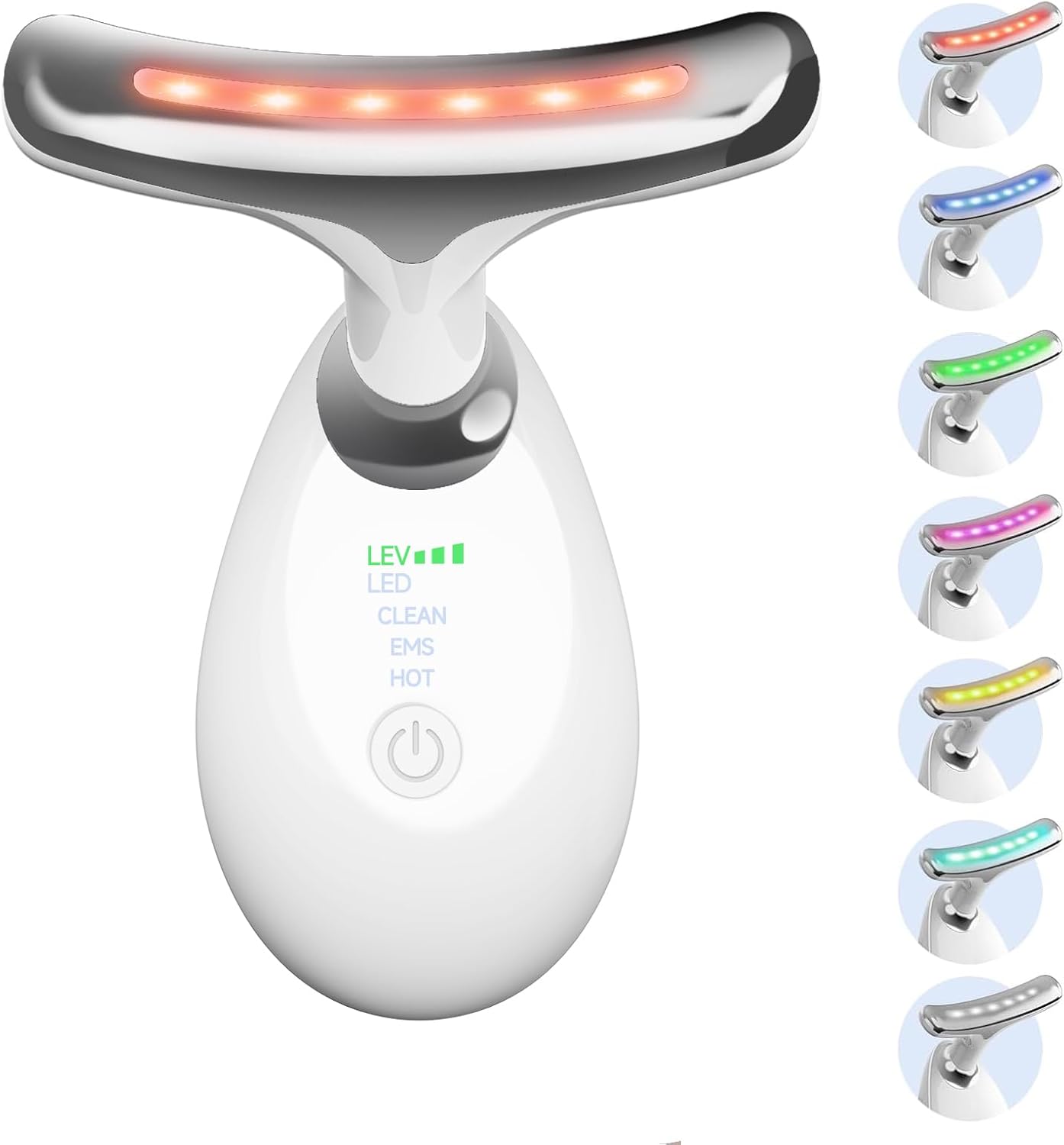 Face Massager, Electric Face Device with 3 Modes & 45°C for Skin Toning Beauty Devices, 7 Color Anti-Wrinkle Face Device & Neck Massage Facial Massager for Women