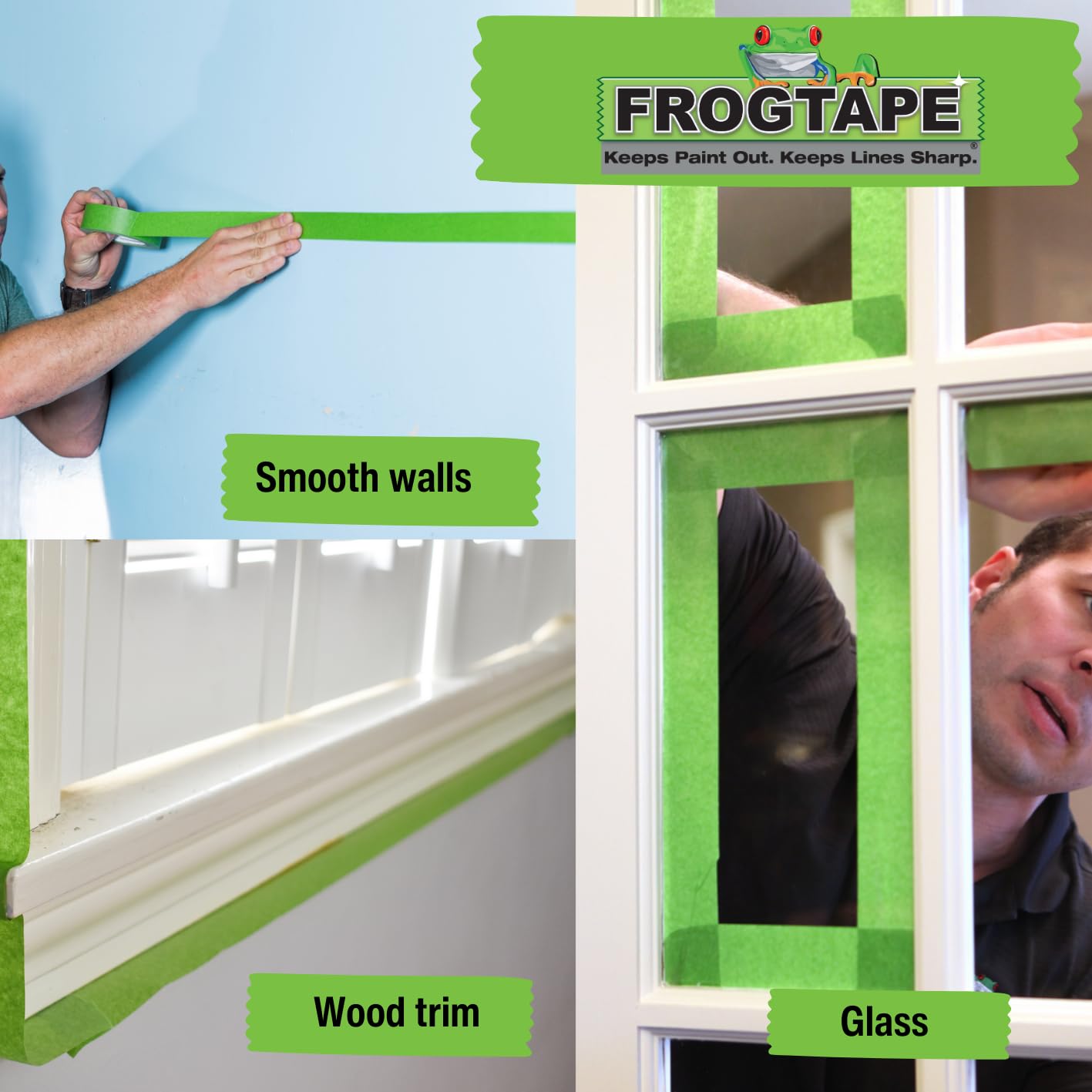 Frog Tape Green Multi Surface Painters Masking Tape, Indoor Painting and Decorating For Sharp Lines and No Paint Bleed 36mm X 41.1m