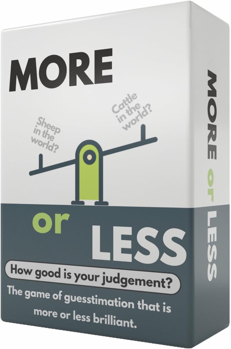 More or Less First Edition Card Game - How Good Is Your Judgement? 2 Players + | Travel & Pocket Card Game for Kids, Teens & Adults | Play Anywhere