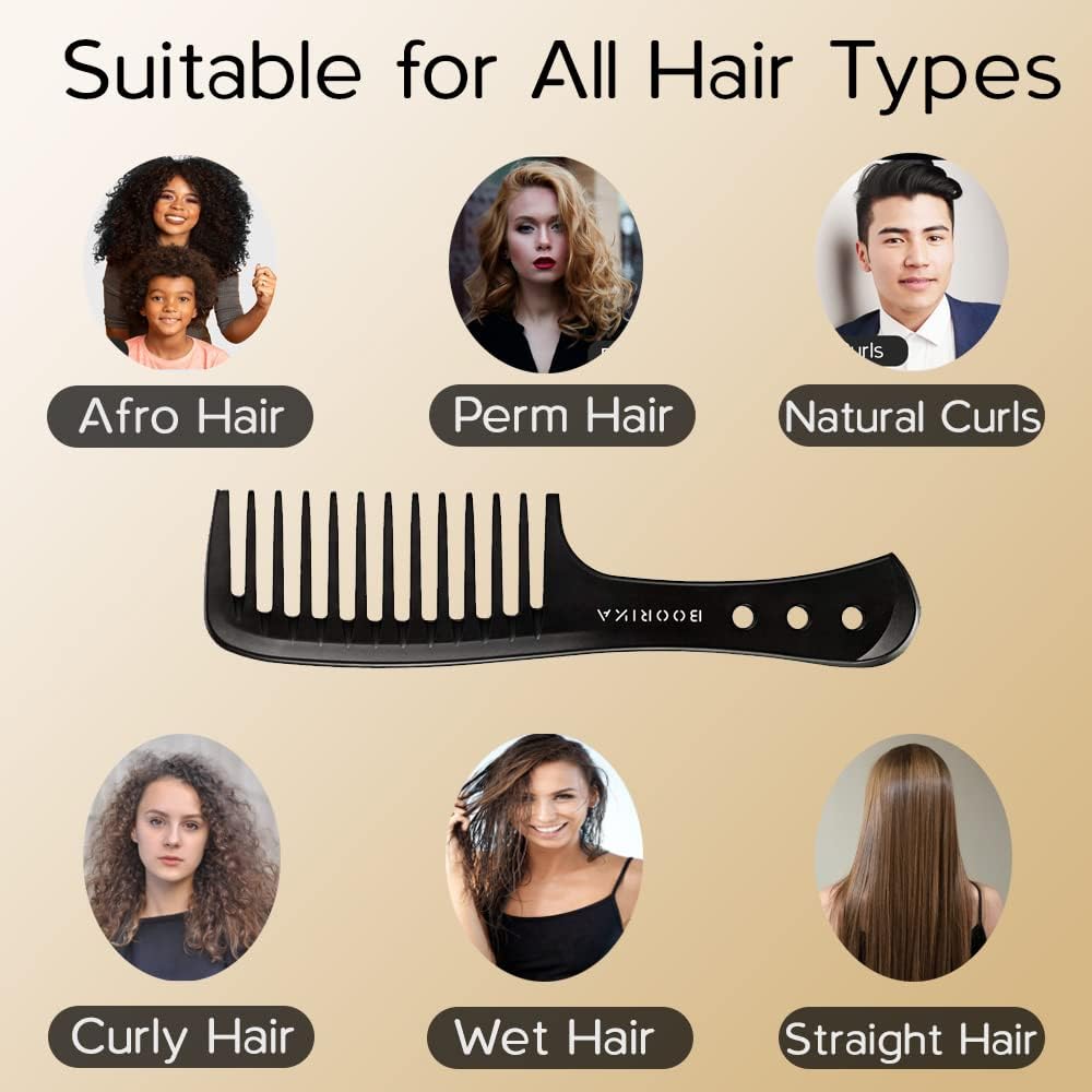 Wide-Tooth Comb – Smooth, Sturdy, and Anti-Static Comb for Long, Wet, or Curly Hair – Perfect for Defining and Detangling Curls