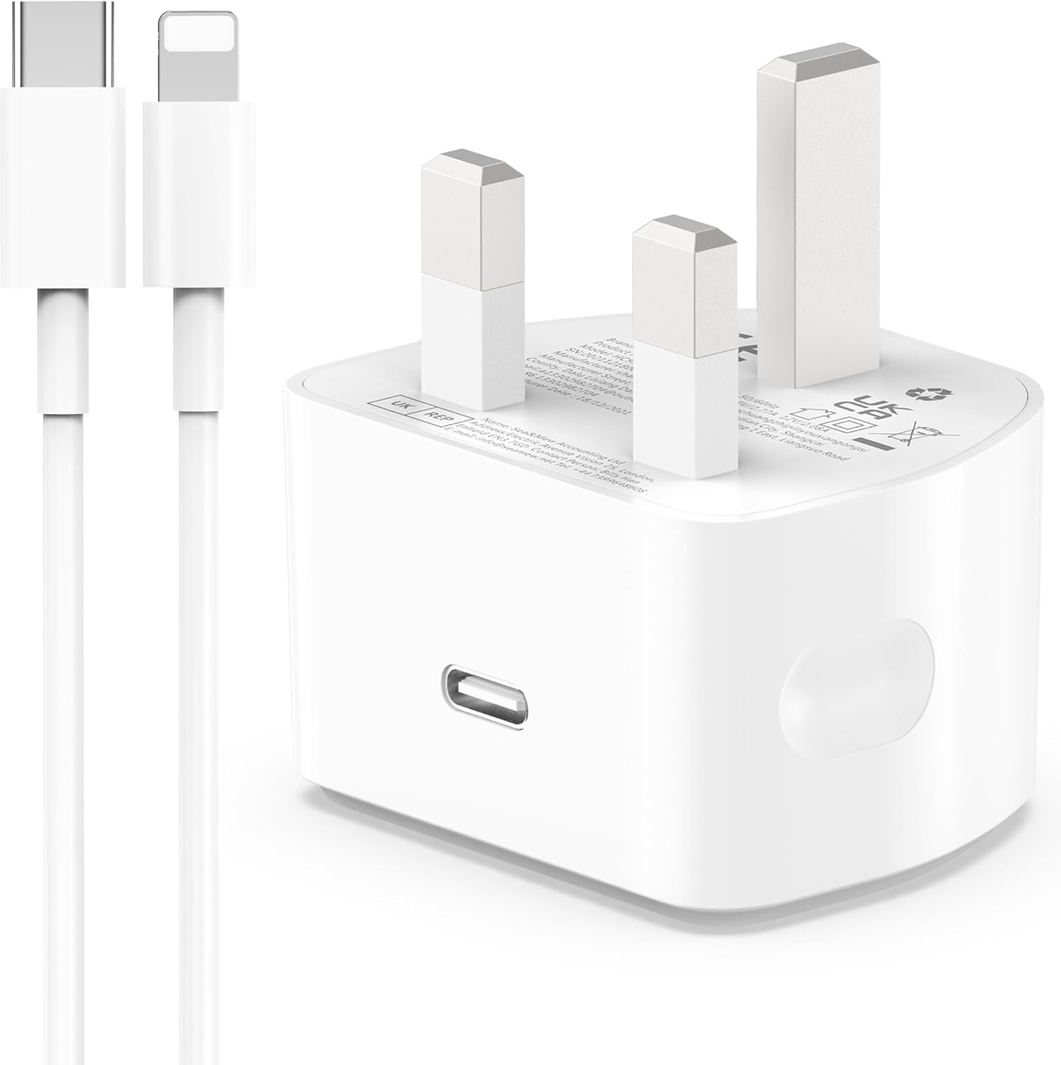 AICCOLO 20W USB C Fast Charger With 2M Cable for iPhone 14/14 Plus/14 Pro/14 Pro Max/13 12 11 X XR XS SE 2020 8 7 6 6S Mini, Pad Pro, USBC PD Wall Charging Plug UK Type C Power Adapter and 6FT Cord