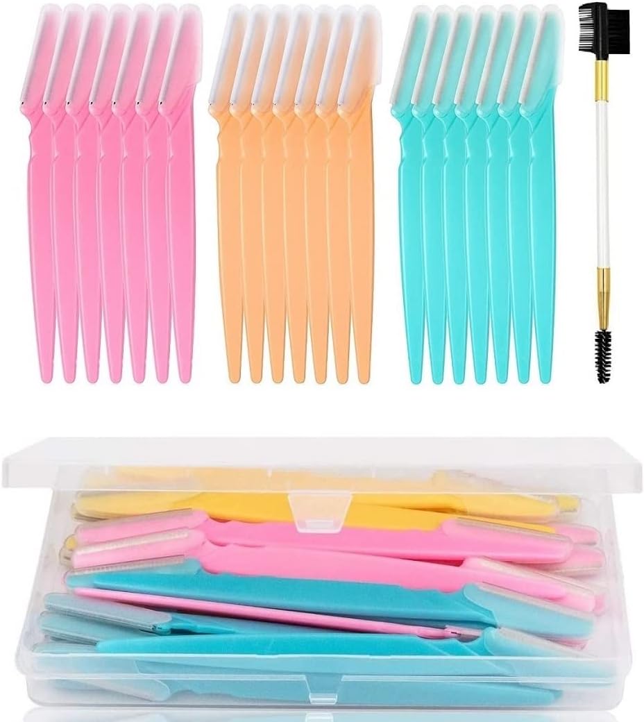 21PCS Face Razor Dermaplaning Blades for Face Eyebrow Razor Facial Hair Remover Face Razors, Exfoliating Dermaplaning Tool Blades Shaver Trimmer Shaper for Women and Men (21)