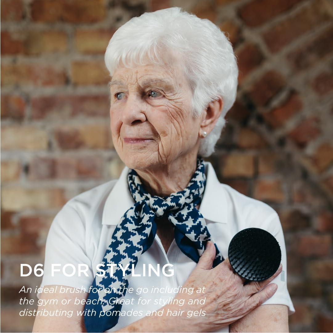 Jack Dean by Denman (Black) Scalp Massager and Detangling Hair Brush for Thick or Thin Hair, Curly or Straight Hair - Use in the Shower or Bath - Head and Beard Scrubber - For Women and Men, D6