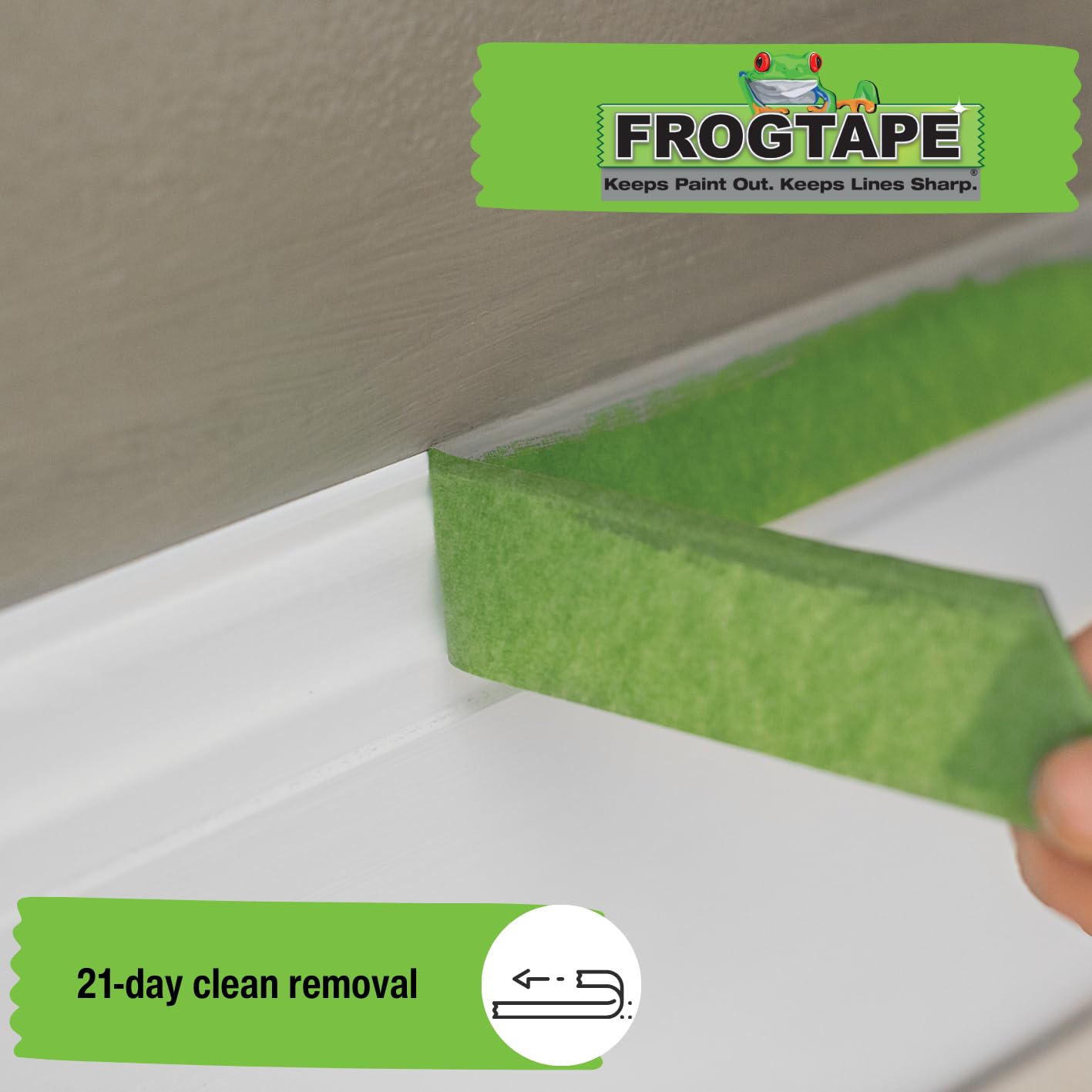 Frog Tape Green Multi Surface Painters Masking Tape, Indoor Painting and Decorating For Sharp Lines and No Paint Bleed 36mm X 41.1m