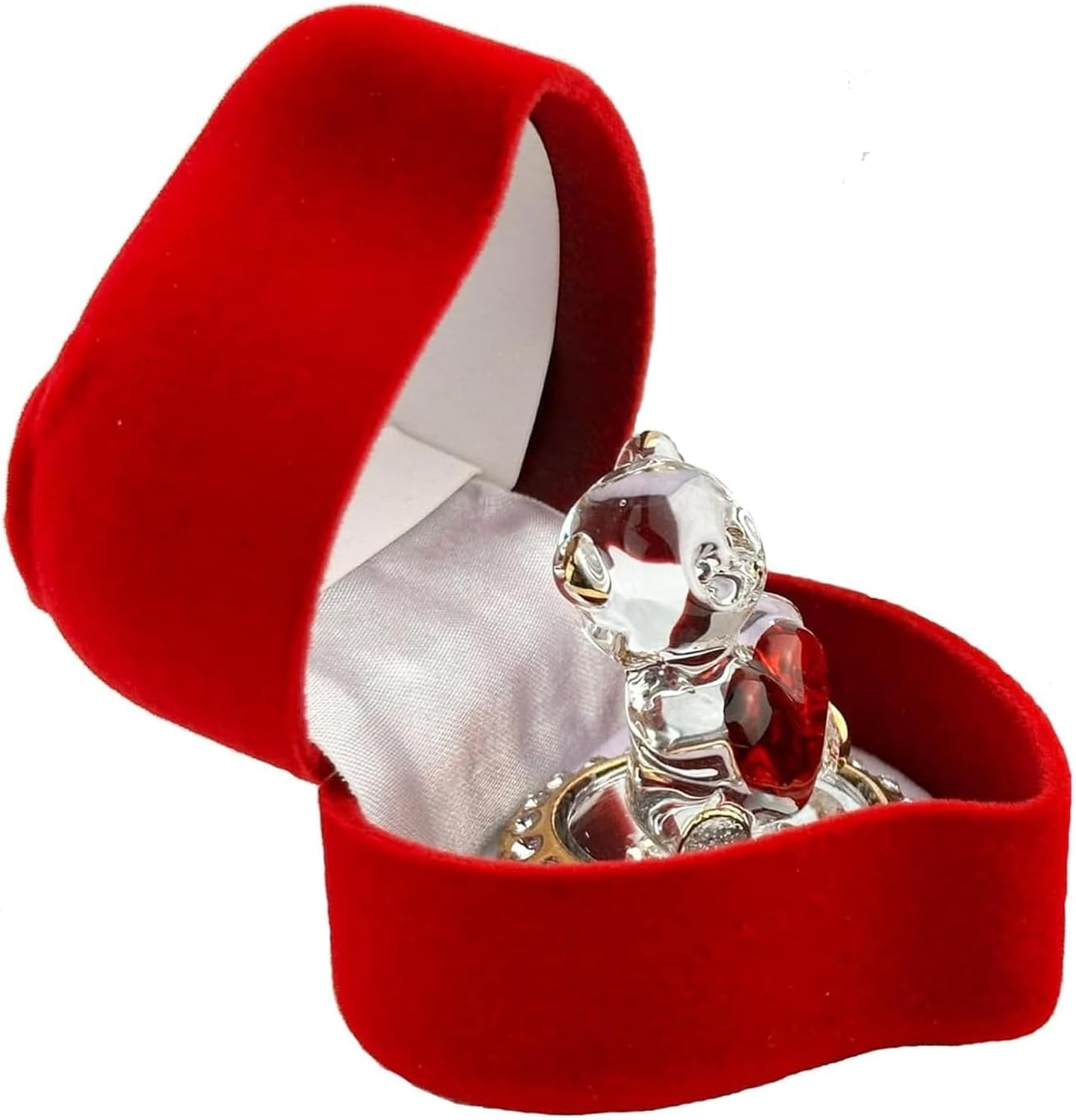 SAFRI Teddy Bear Girlfriend Boyfriend Husband Wife Fiancee Fiance Gift Christmas Valentines day Gift Boxed Glass Ornament Mum Mothers Day Present