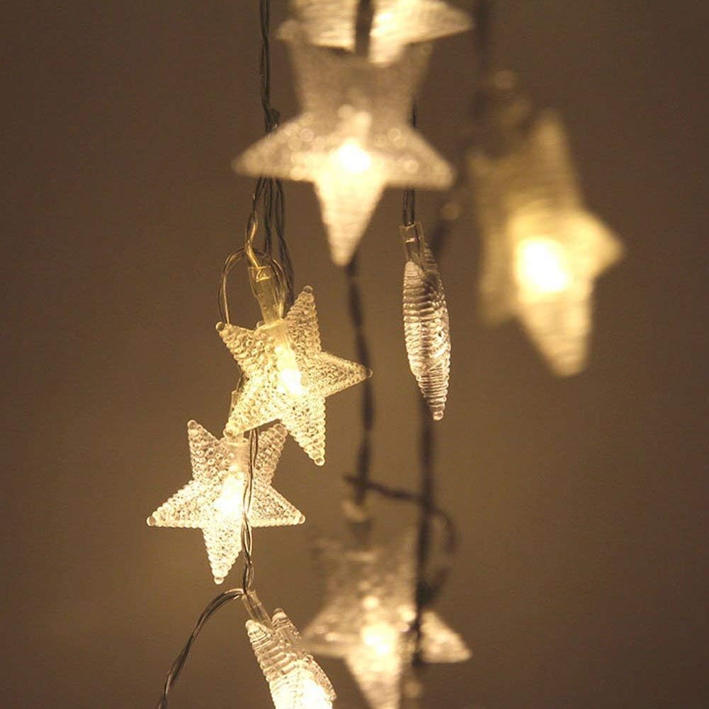 MUCHER String Lights Star Fairy Lights with 6M 40 LED Decorative Lighting for Anywhere (Warm White)