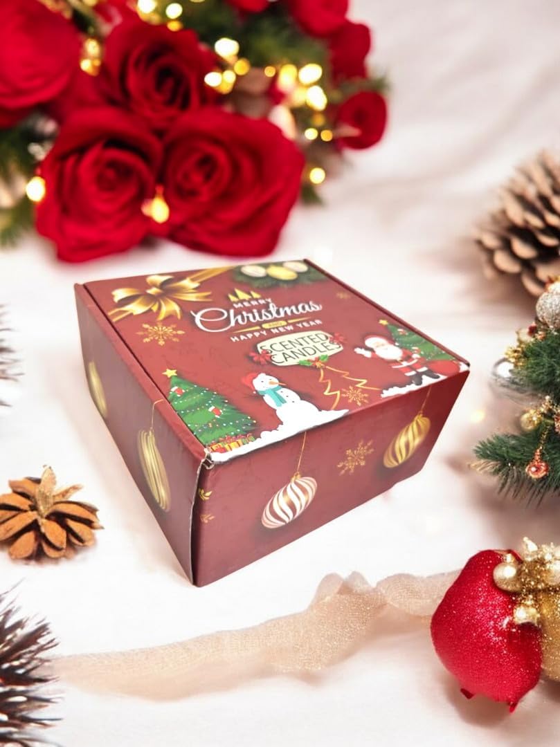 Christmas Scented Candle Gift Set for Women – 4 Pack Large 4oz Soy Wax Aromatherapy Candles in Decorative Metal Tins, Relaxing Xmas Gifts for Her, Mum, Birthday & Mother’s Day Present