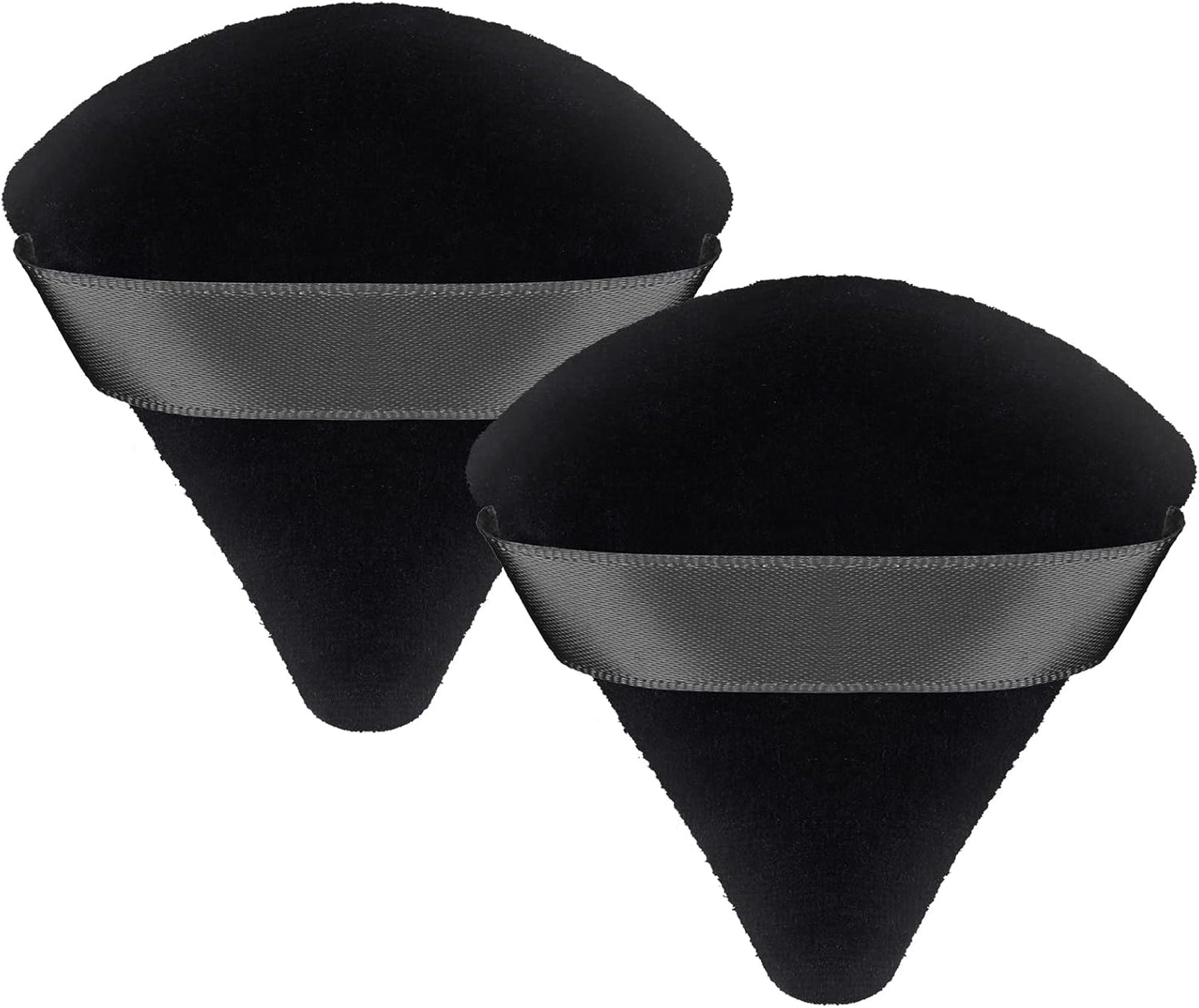 Patelai 2 Pcs Powder Puff Makeup Puff Triangle Soft Powder Sponge Reusable Triangle Sponges with Strap for Cosmetic Foundation Wet Dry Makeup(Black)