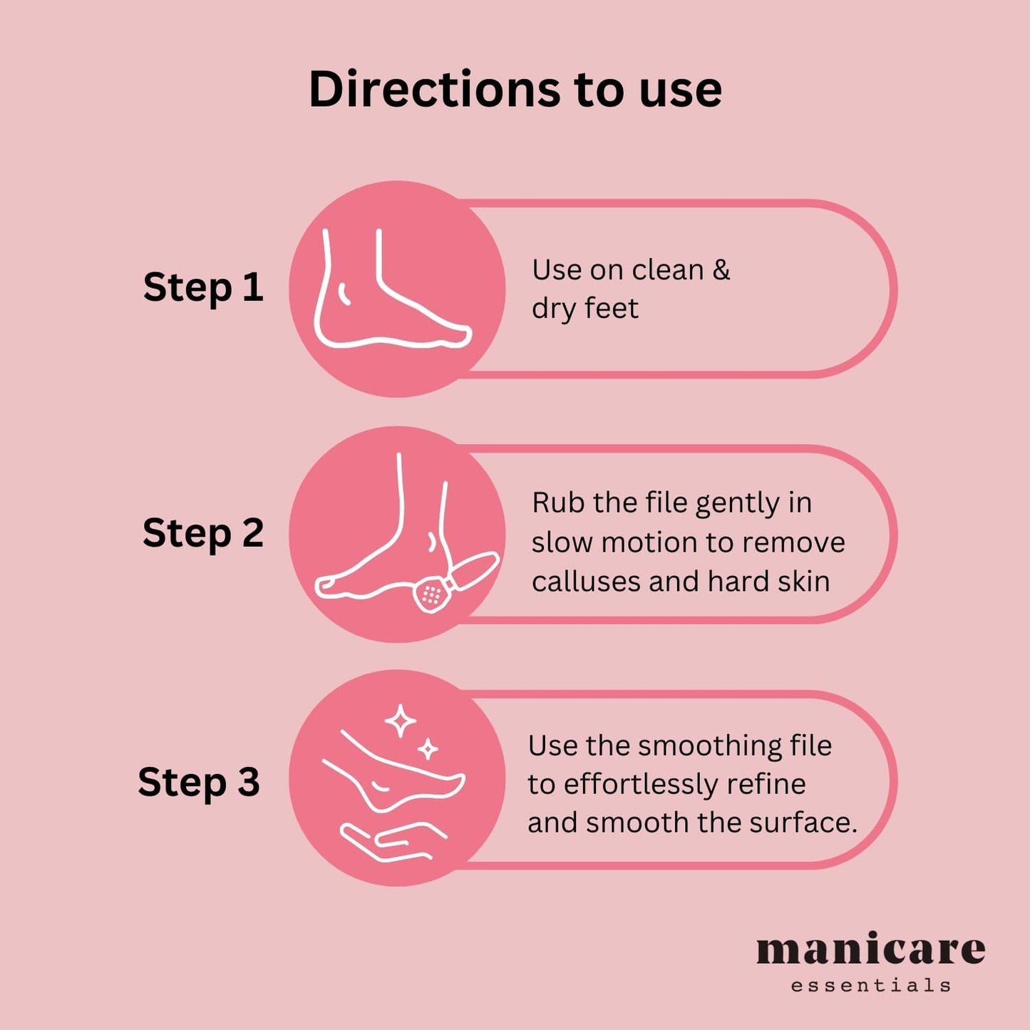 Manicare Smoothing Wooden Foot File, Double Sided To Exfoliate And Remove Dry Dead Skin, Eliminates Corns And Calluses, Pedicure Tool For Super Soft Feet, Natural Foot Scraper With Wood Handle