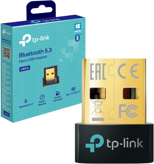 TP-Link UB5A Nano Bluetooth 5.3 USB Adapter for Multiple Devices, Long Range Bluetooth Adapter Compatible with Win 11/10/8.1/7, Dongle/Receiver, Plug & Play