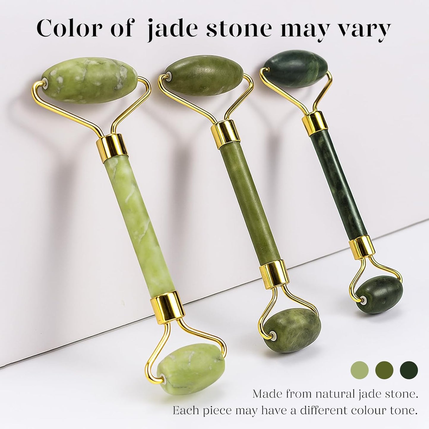BAIMEI Gua Sha Set and Jade Roller, Jade Gua Sha & Face Rollers for Women, Self Care Gifts for Women, Body Muscle Relaxing, Improve Eye Puffiness, Skin Care Gift