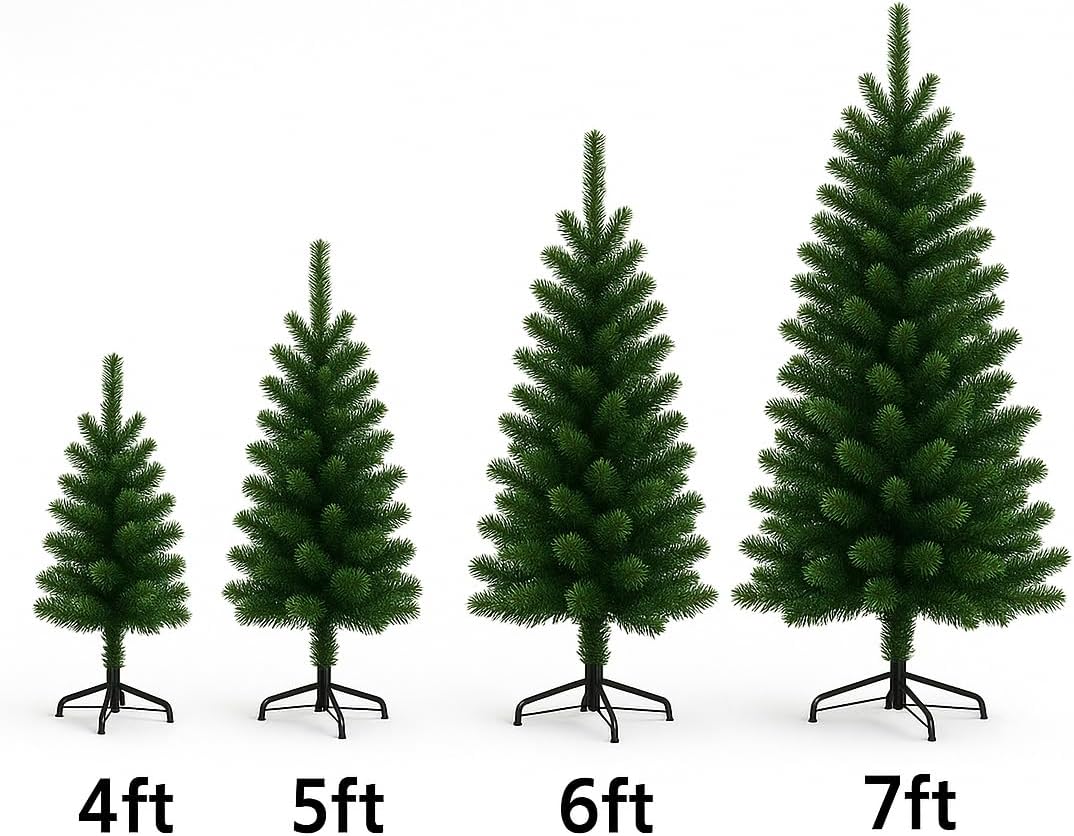 Classic Artificial Realistic Natural Branches Pine Christmas Tree Xmas Green-Unlit 4FT, 5FT, 6FT,7FT