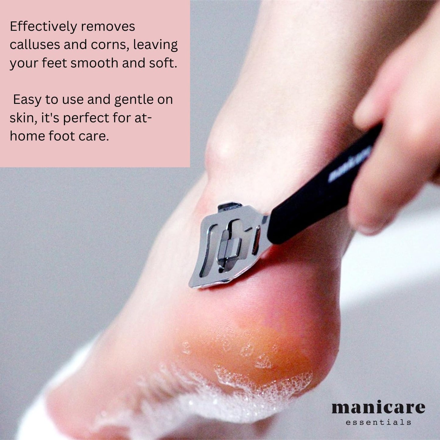 Manicare Corn And Callus Remover, Pedicure Tool For Safely Removing Corns, Calluses, Dead, Dry Hard Skin, Includes 10 Replacement Heads, Foot And Heel Scrubber Scraper, Corn Plane, Footcare