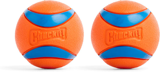 ChuckIt! Ultra Ball Dog Toy, Durable High Bounce Floating Rubber Dog Ball, Launcher Compatible Toy For Dogs, 2 Pack, Medium