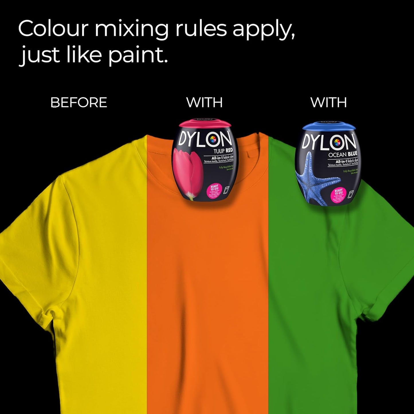 Dylon Washing Machine Fabric Dye Pod Intense Black, 350g, Packaging May Vary