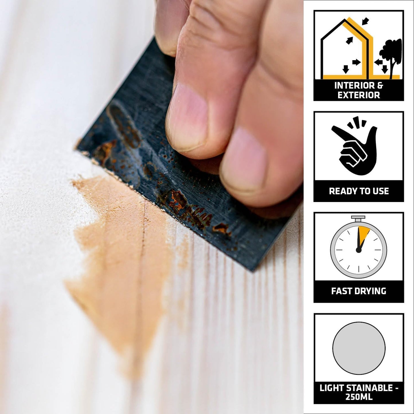 Everbuild Multipurpose Wood Filler – Suitable for Indoor and Outdoor Use – Sandable – Light Stainable – 250ml