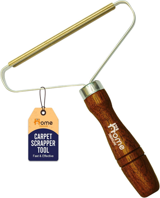 1 Pcs Double-Sided Carpet Scraper Tool & Lint Remover with Ergonomic Elegant Handle | Pet Hair Remover, Carpet Brush & Fabric Depiller for Clothes & Rugs Brush | Perfect for Homes, Cars & Workspaces