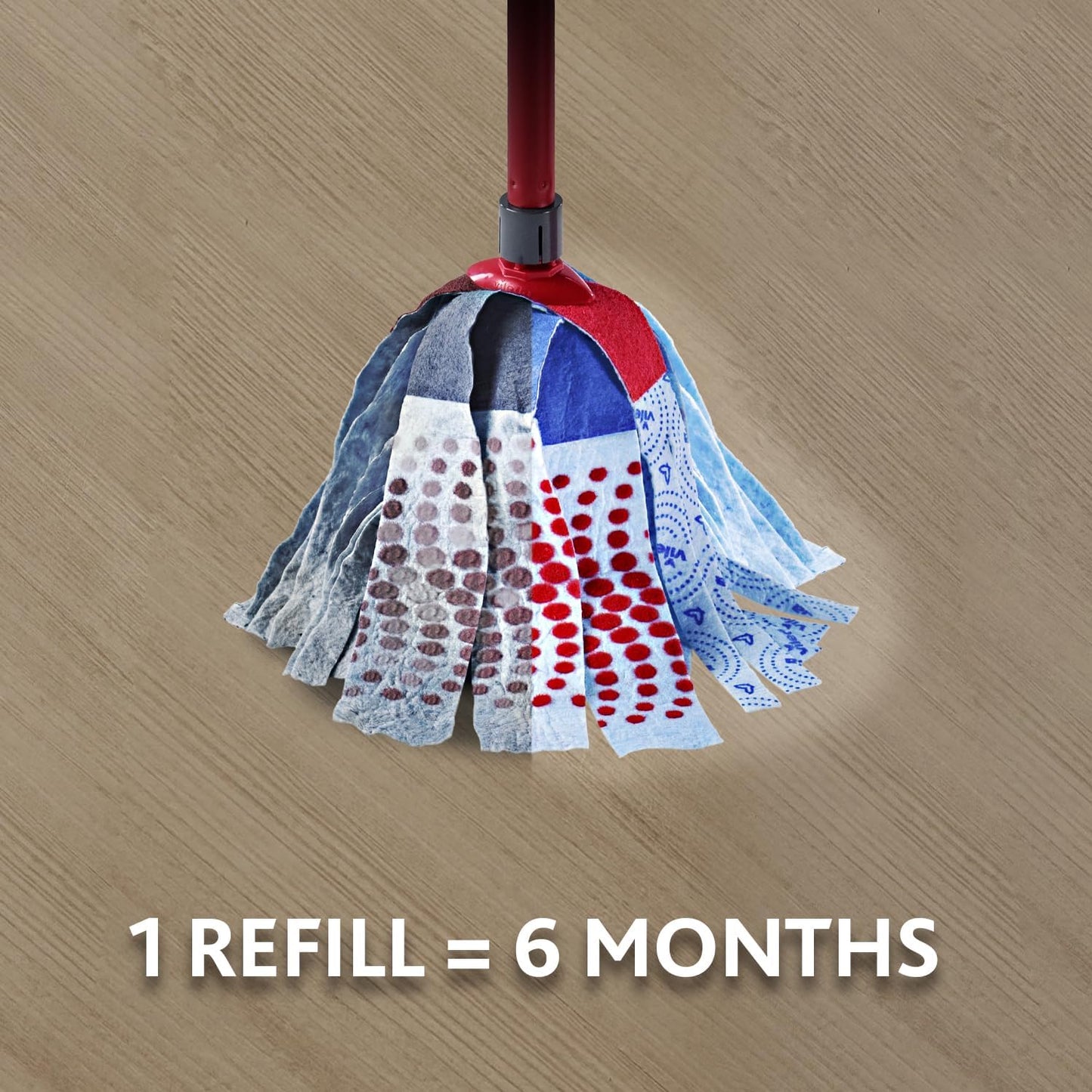 Vileda SuperMocio 3Action XL Mop Refill - Pack of 2 - Fits all SuperMocio Mops- Authentic Vileda Mop Head Replacement - Machine Washable - Advanced Microfibre Technology